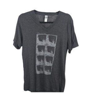 Lumineers Graphic Band Tee V-Neck Grey Size Medium
